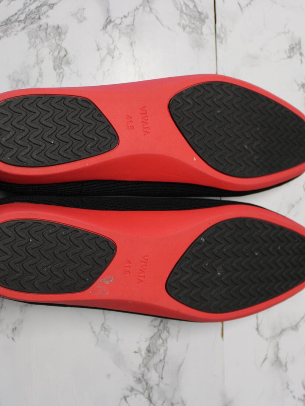 Vivaia Margot Red Black Square Toe V Cut Slip On Ballet Flats Size 41.5 - Picture 7 of 9